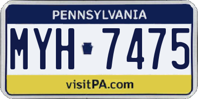 PA license plate MYH7475