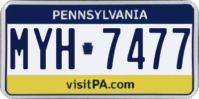 PA license plate MYH7477