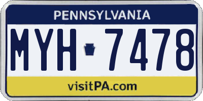 PA license plate MYH7478