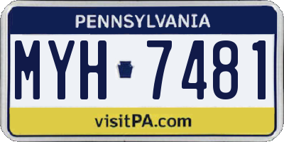 PA license plate MYH7481