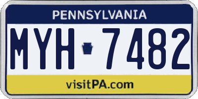 PA license plate MYH7482