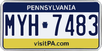 PA license plate MYH7483
