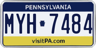 PA license plate MYH7484