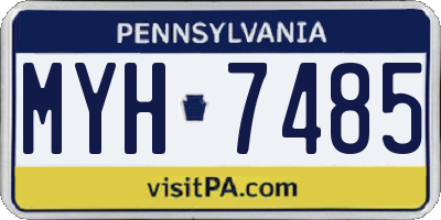 PA license plate MYH7485