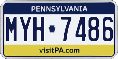 PA license plate MYH7486
