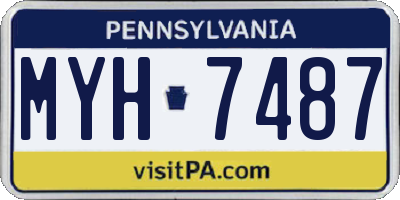 PA license plate MYH7487