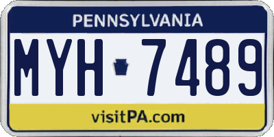 PA license plate MYH7489