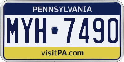 PA license plate MYH7490
