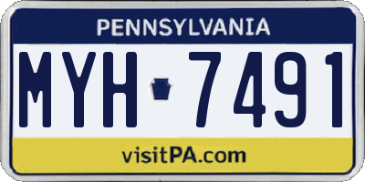 PA license plate MYH7491