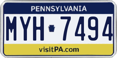 PA license plate MYH7494
