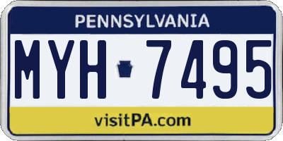 PA license plate MYH7495