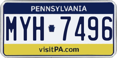 PA license plate MYH7496