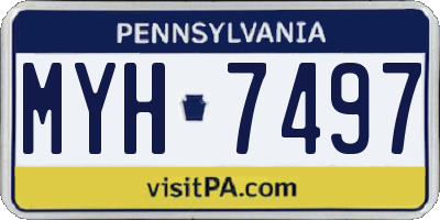 PA license plate MYH7497