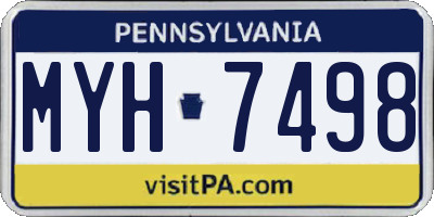 PA license plate MYH7498