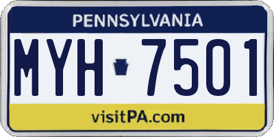PA license plate MYH7501