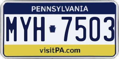 PA license plate MYH7503