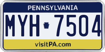 PA license plate MYH7504