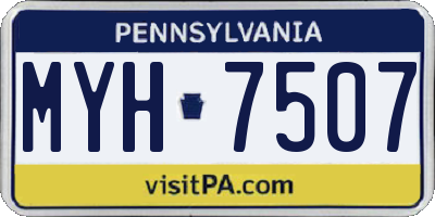PA license plate MYH7507