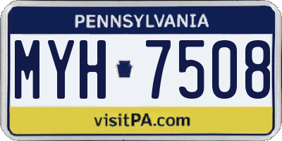 PA license plate MYH7508