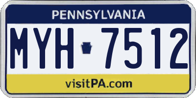PA license plate MYH7512
