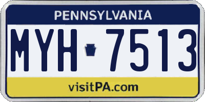 PA license plate MYH7513