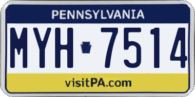 PA license plate MYH7514