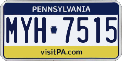 PA license plate MYH7515