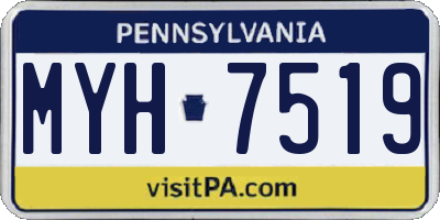 PA license plate MYH7519
