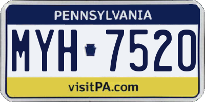 PA license plate MYH7520