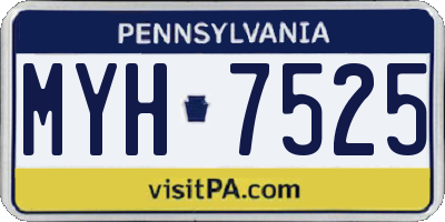 PA license plate MYH7525