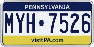 PA license plate MYH7526