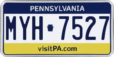 PA license plate MYH7527