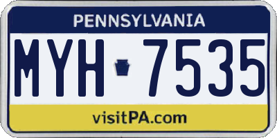 PA license plate MYH7535