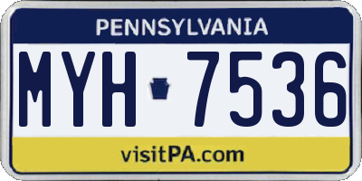 PA license plate MYH7536