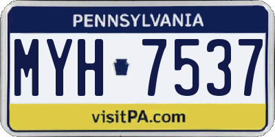 PA license plate MYH7537