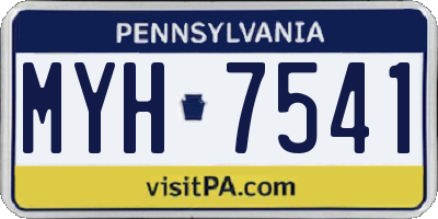 PA license plate MYH7541