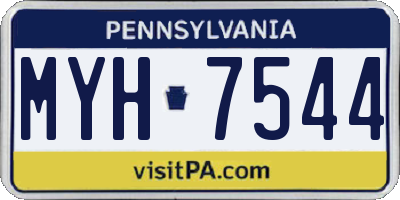 PA license plate MYH7544