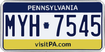 PA license plate MYH7545