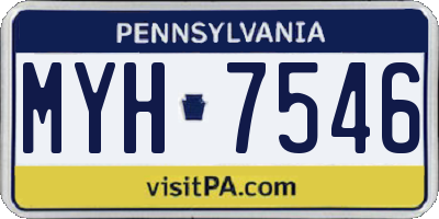 PA license plate MYH7546