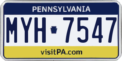 PA license plate MYH7547