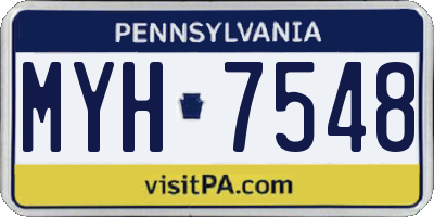 PA license plate MYH7548
