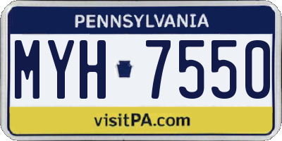 PA license plate MYH7550
