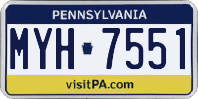 PA license plate MYH7551