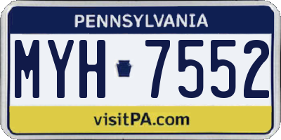 PA license plate MYH7552