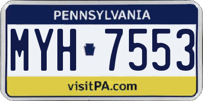 PA license plate MYH7553