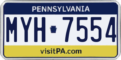 PA license plate MYH7554