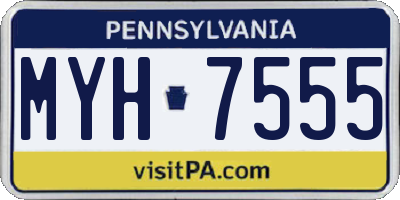 PA license plate MYH7555