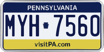 PA license plate MYH7560