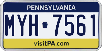 PA license plate MYH7561