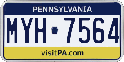 PA license plate MYH7564